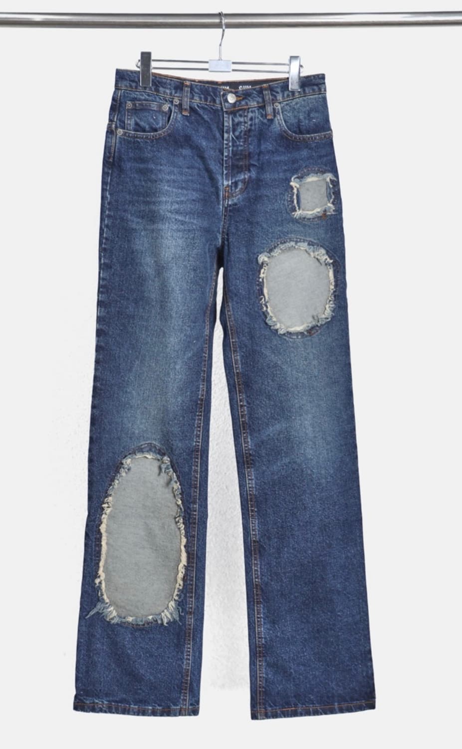 (W)Multi-Circle Window Jean - Mid-Blue 상품이미지1