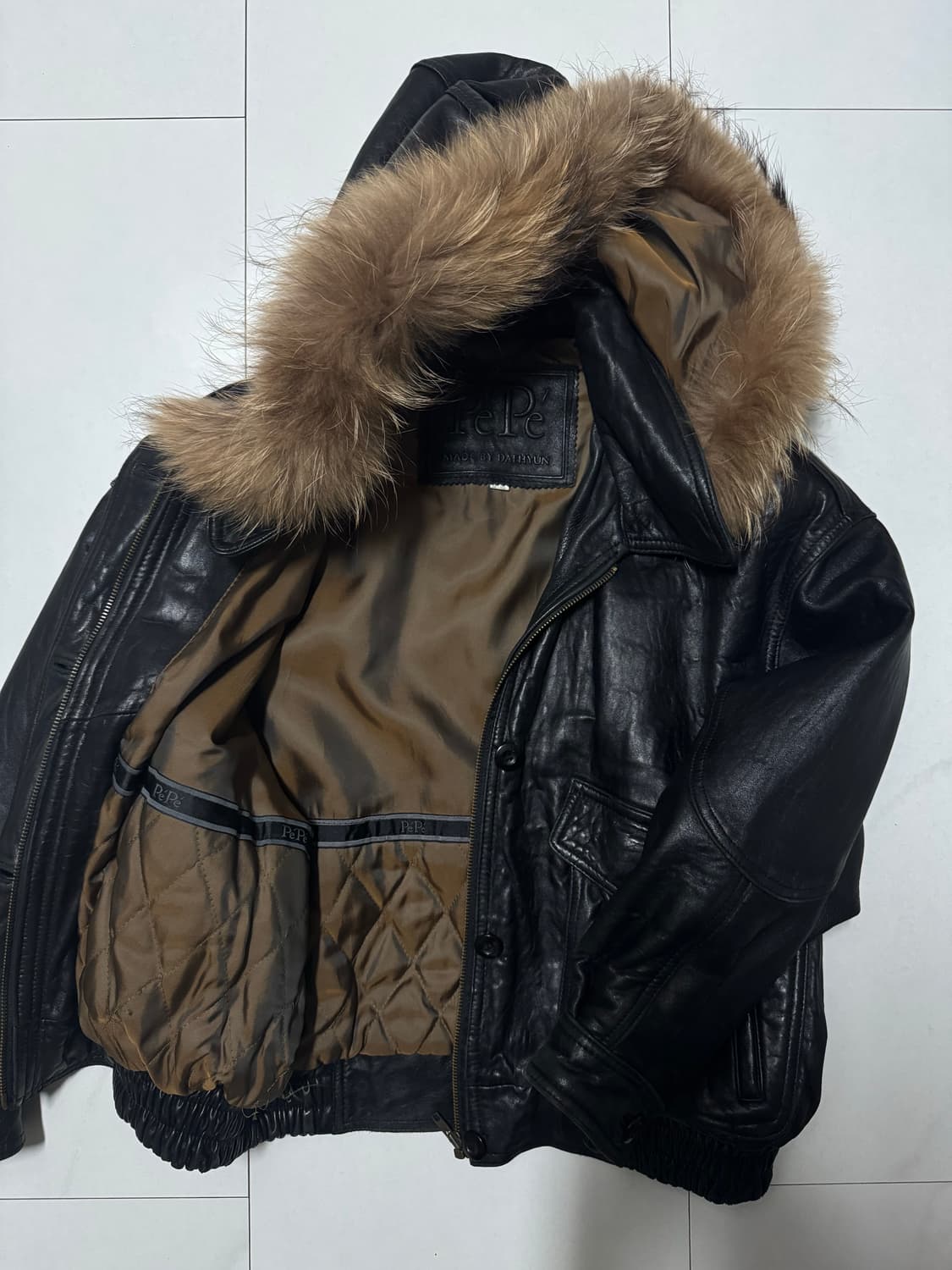 Pe' Pe' Big Hood Fur Leather Jacket 상품이미지3