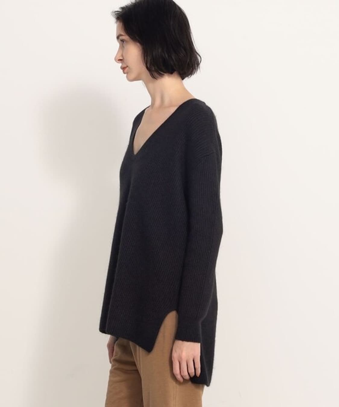 (정품/새상품) 제임스펄스 여성 블랙 V넥 풀오버 니트 상품이미지4