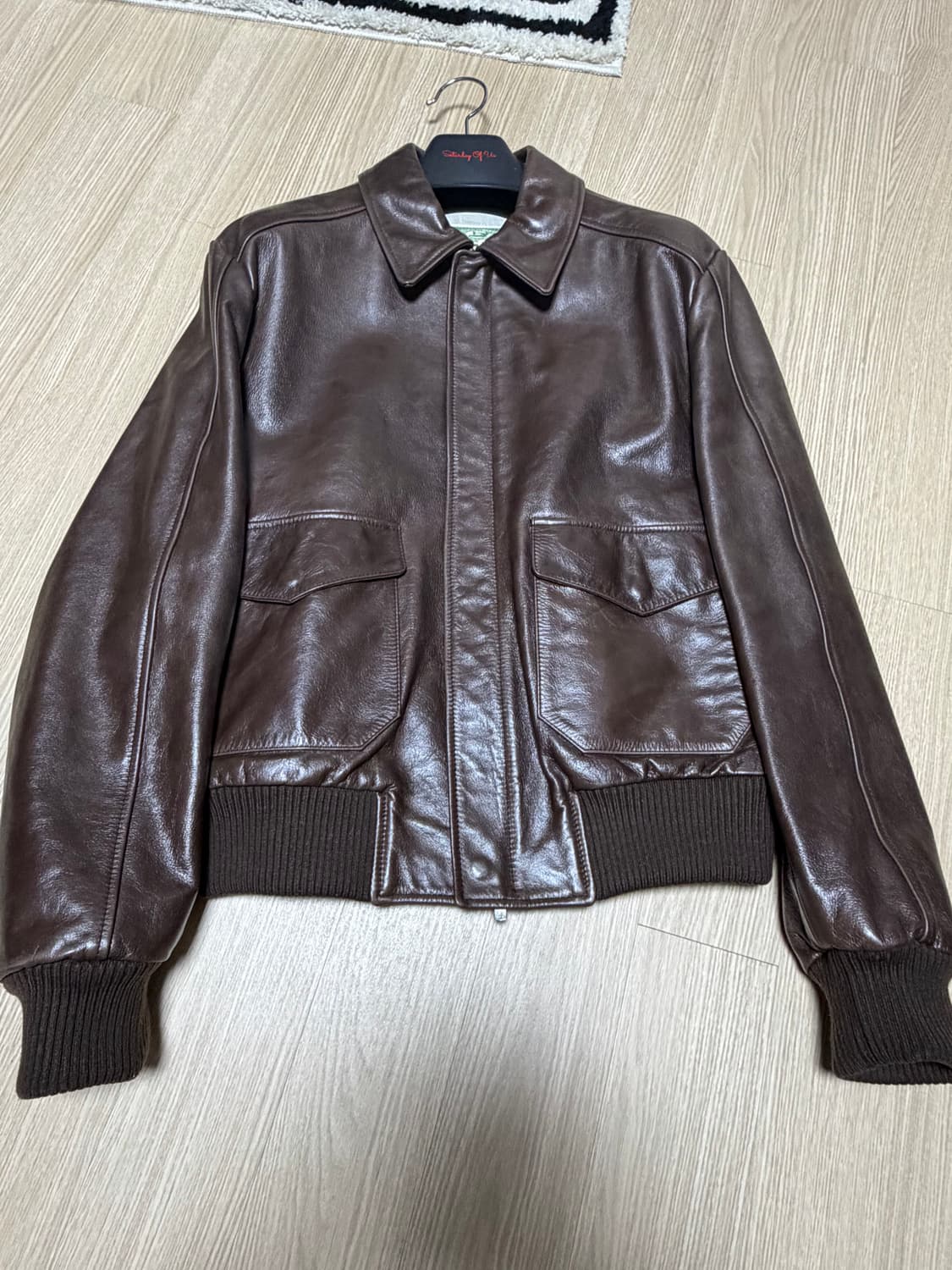 Stu 프린팅 레더 자켓 상품이미지2