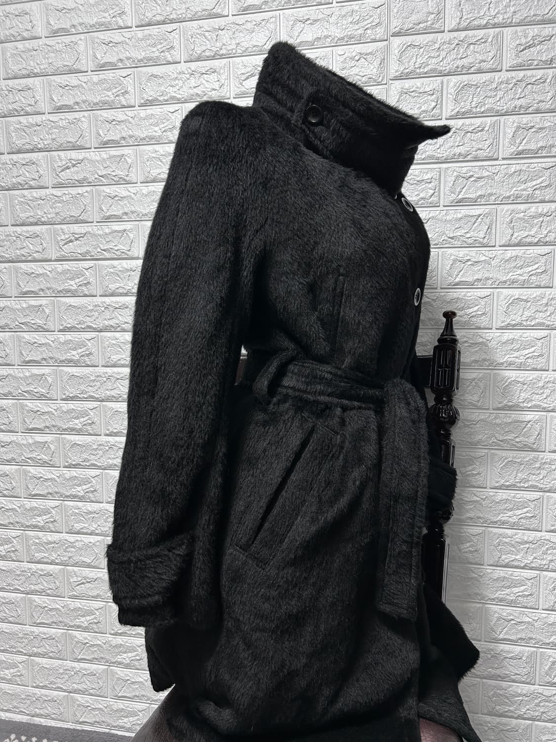 시스템 알파카 하이넥 코트 상품이미지3