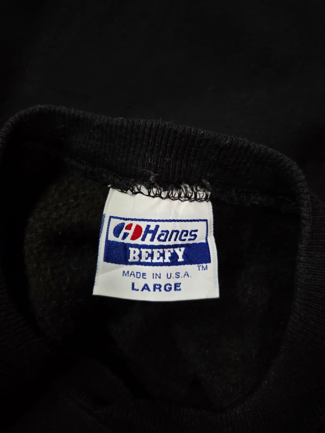 헤인즈 90s USA 블랙 오버 맨투맨 티셔츠 상품이미지6