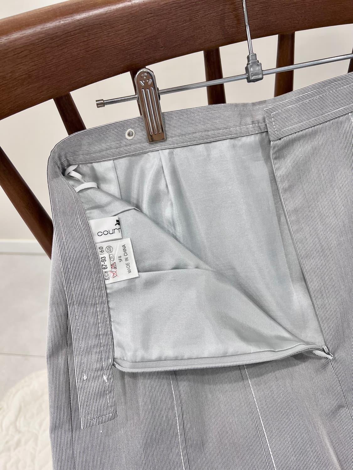 쿠레쥬 블루 그레이 핀스트라이프 스커트 꾸레쥬 상품이미지4