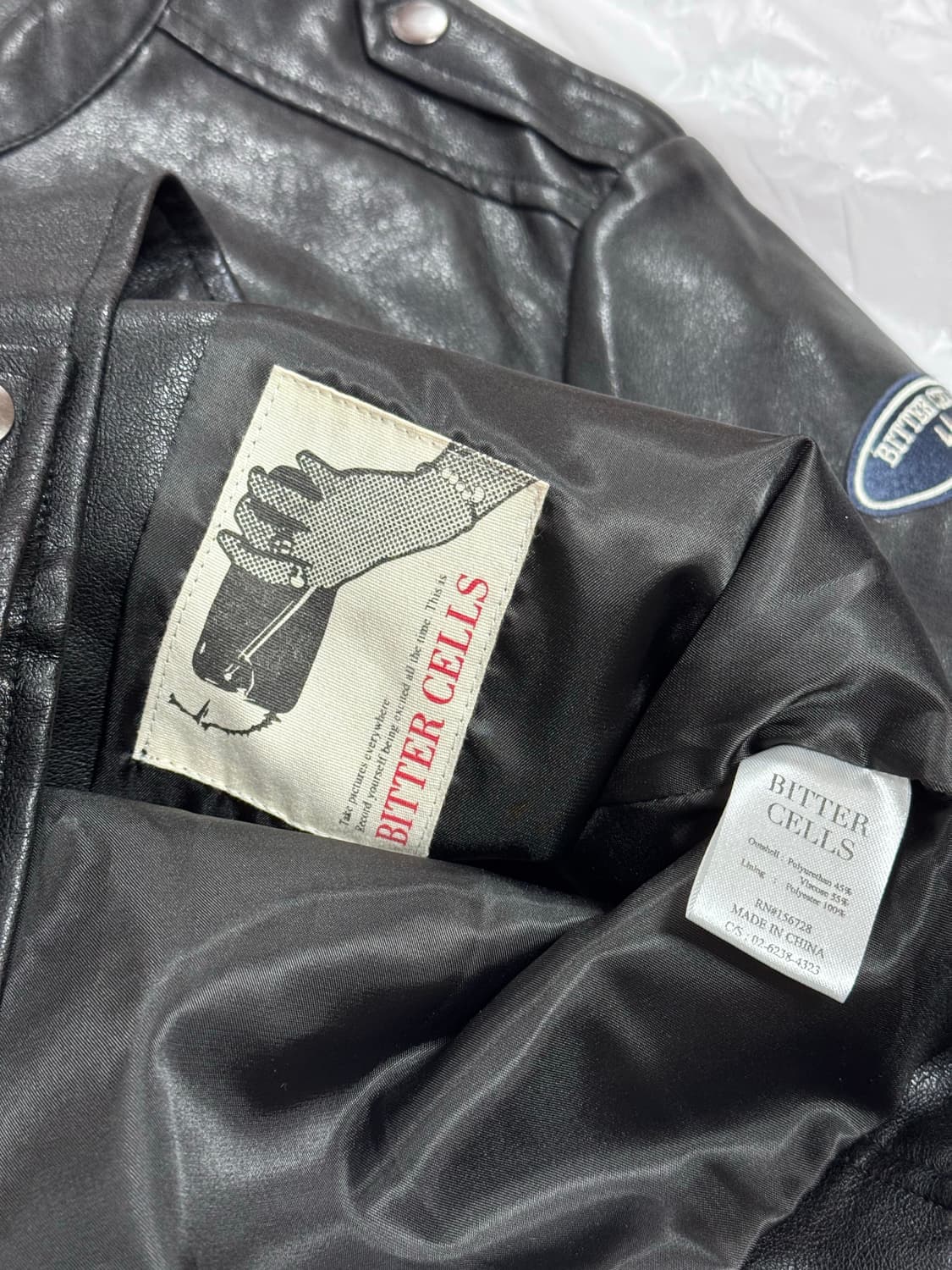 bitter cells 비터쉘즈 에코 레더 레이싱 자켓(제니착용) 상품이미지5