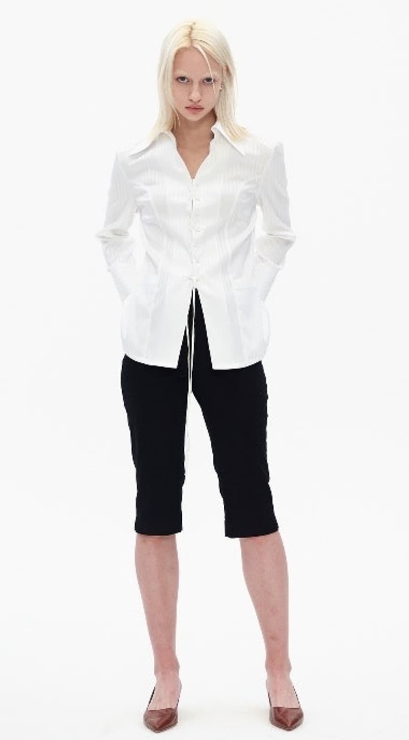 더오픈프로덕트 STRIPE LACE UP SHIRT 상품이미지2