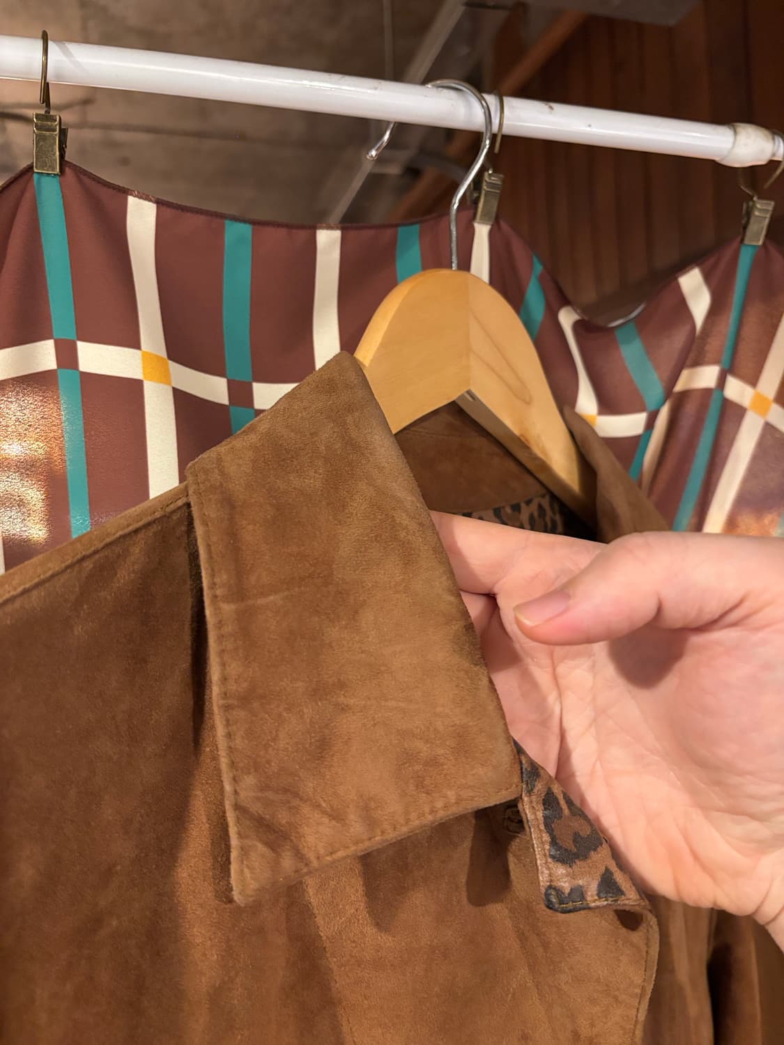 브라운 양면 스웨이드 가죽 레오파드 자켓 상품이미지3