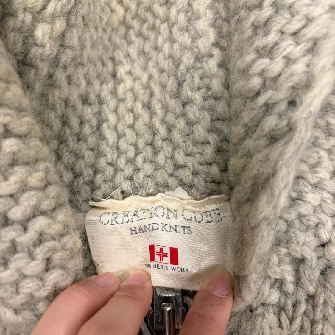 코위찬 빈티지 모리 그레이 카라 니트 집업 상품이미지6