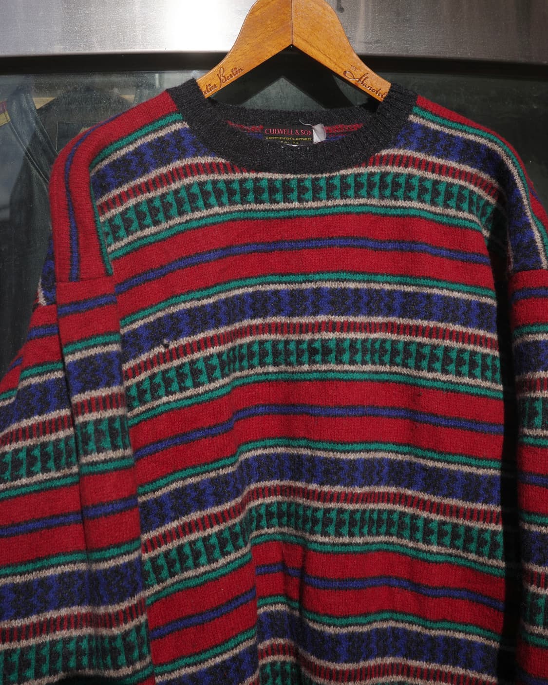 80s 셰틀랜드 램스울 페어아일 패턴 니트 상품이미지2