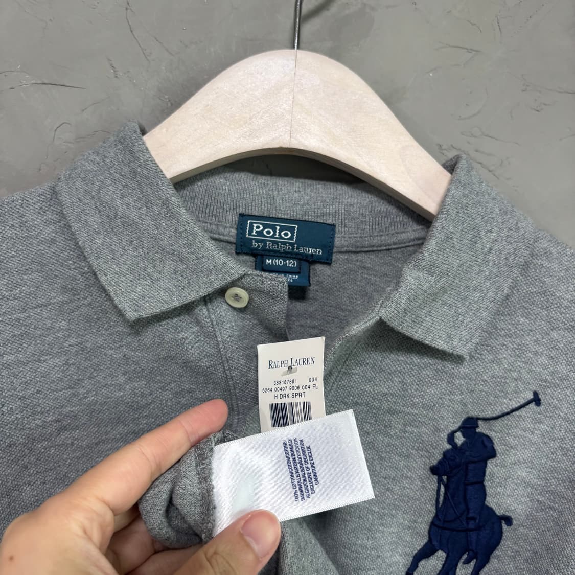 새상품 폴로 랄프로렌 빅포니 카라티 롱슬리브 그레이 상품이미지3