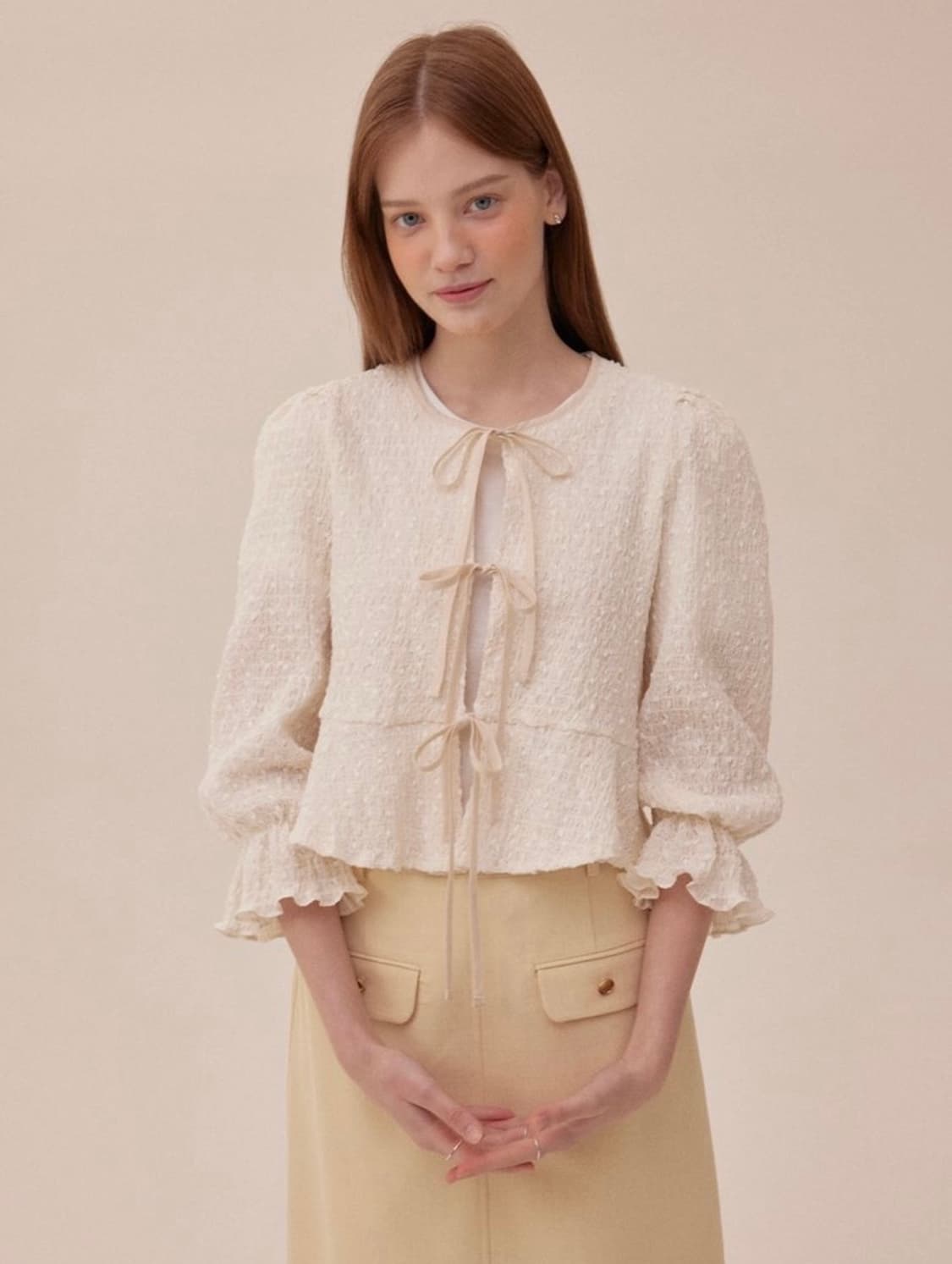 택O) [s] 유어네임히얼 싱그러운 블라우스 아이보리 상품이미지1