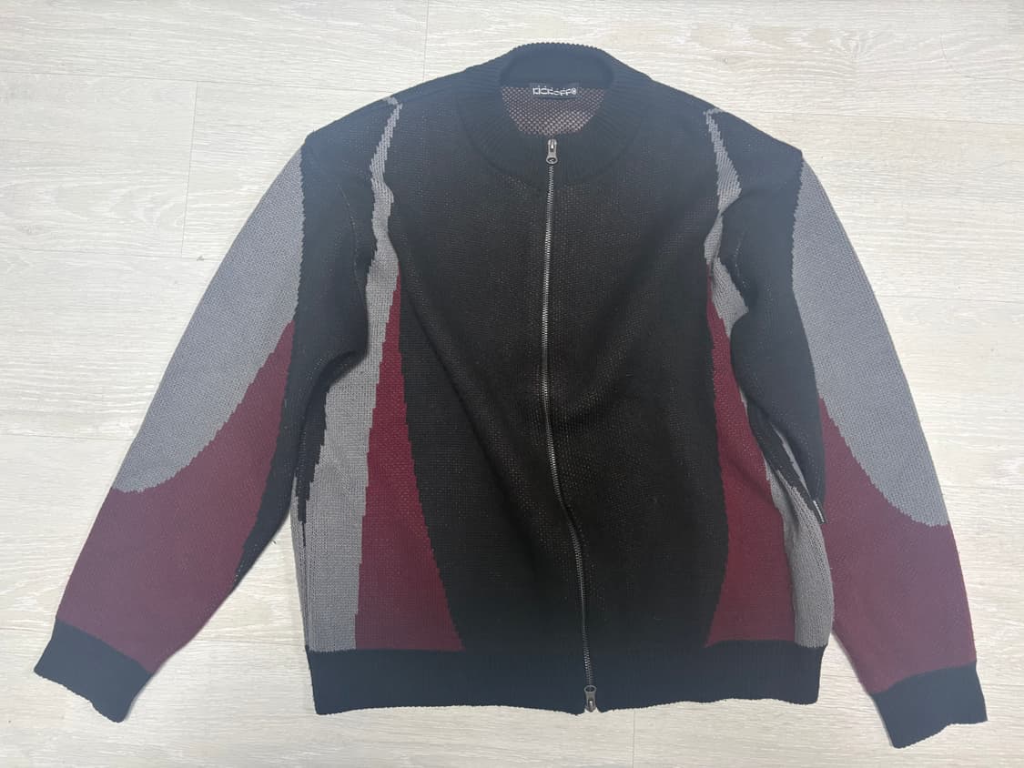 nasty kick 네스티킥 배색 니트 집업 상품이미지2