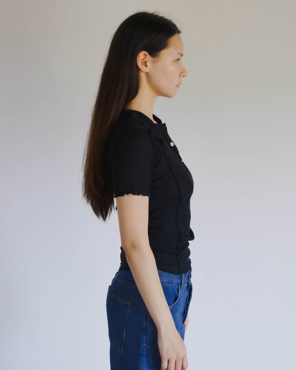 [S,M,L]베이스레인지 Omato 폴로 저지  탑/블랙 상품이미지3