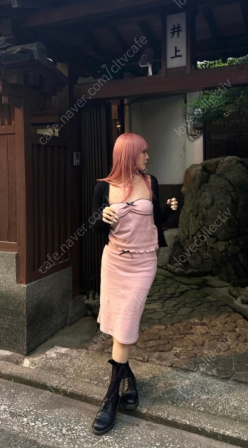 (단종) 오도어 핑크 투피스 레이스 셋업 상품이미지2