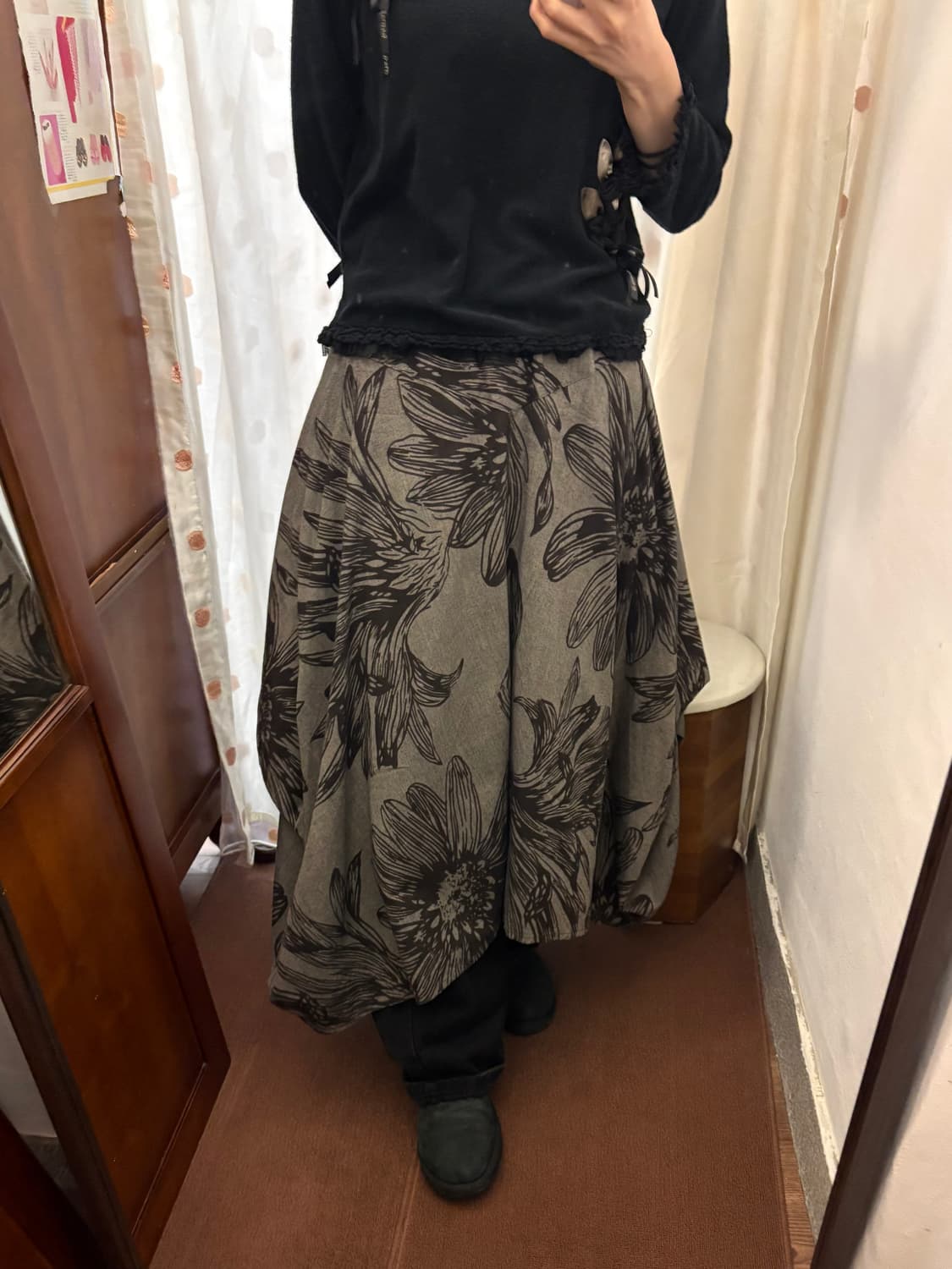 jpn vintage floral long skirt 상품이미지2