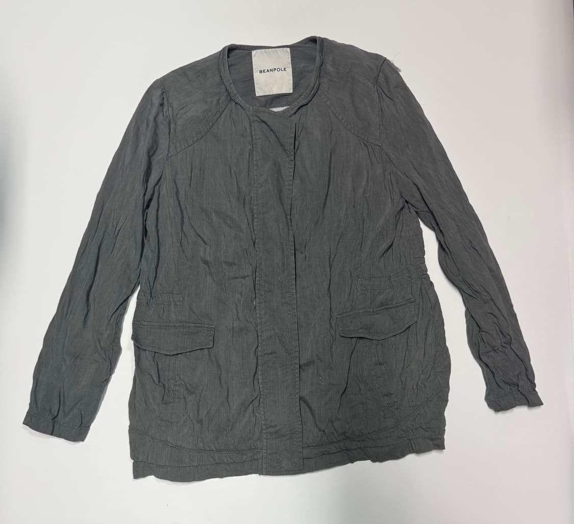 여성 빈폴 Beanpole 빈티지 카키 주름 집업 자켓 상품이미지1