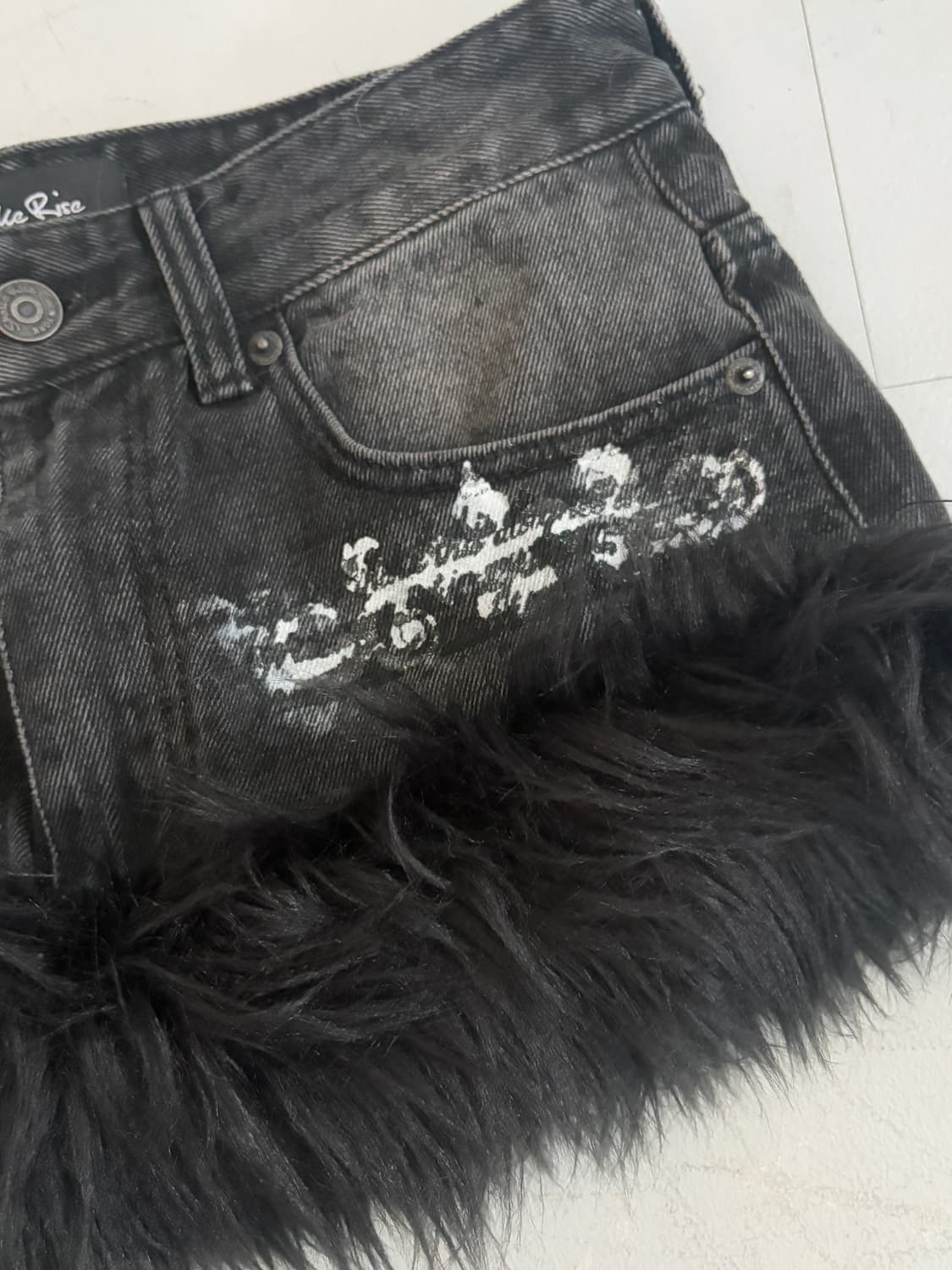 • black fur mini skirt 상품이미지5