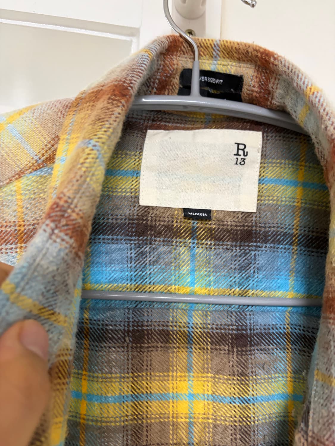 R13 슈레드 심 드랍 넥 셔츠 m 상품이미지2