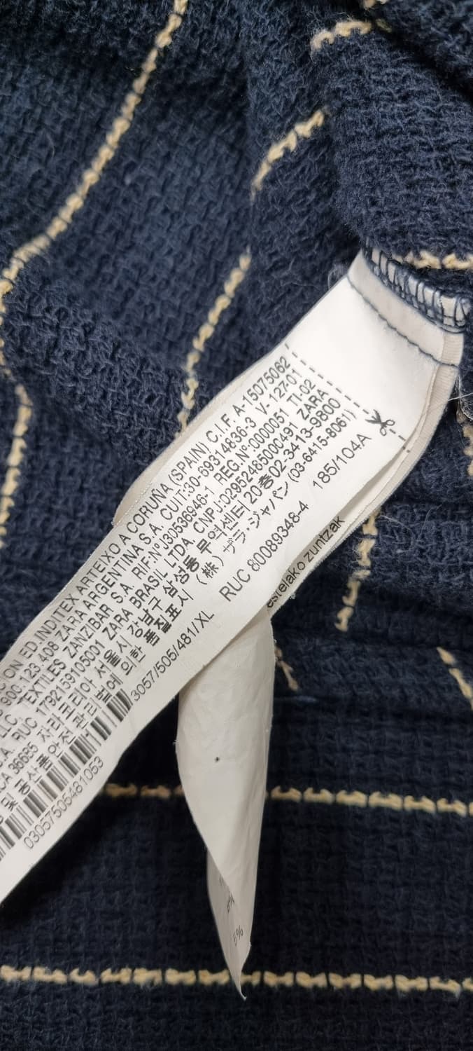 자라 스트라이프 니트 오픈넥 반팔 셔츠 XL _ 남성 상품이미지10