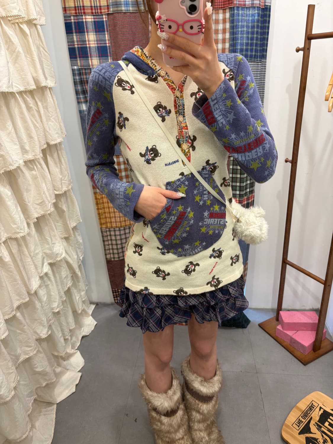 히스테릭글래머 퍽베어 기타 니트후드 상품이미지5