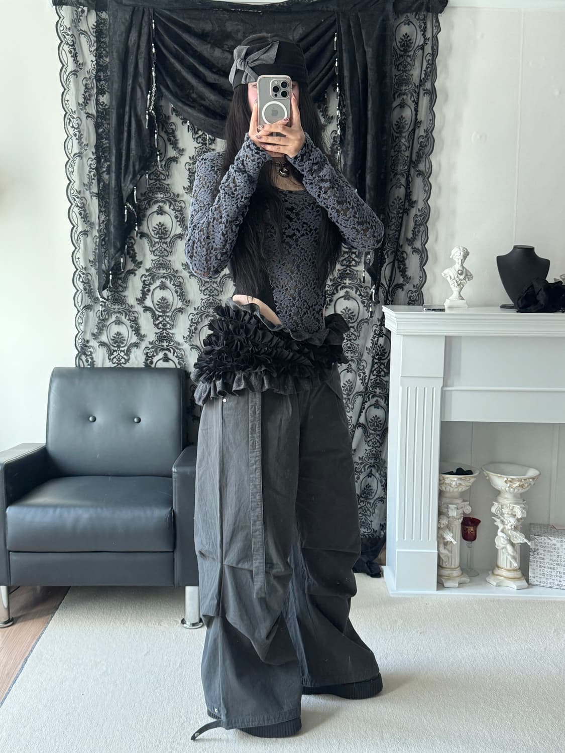 프릴 배색 레이어드 스트랩 벨트  상품이미지6