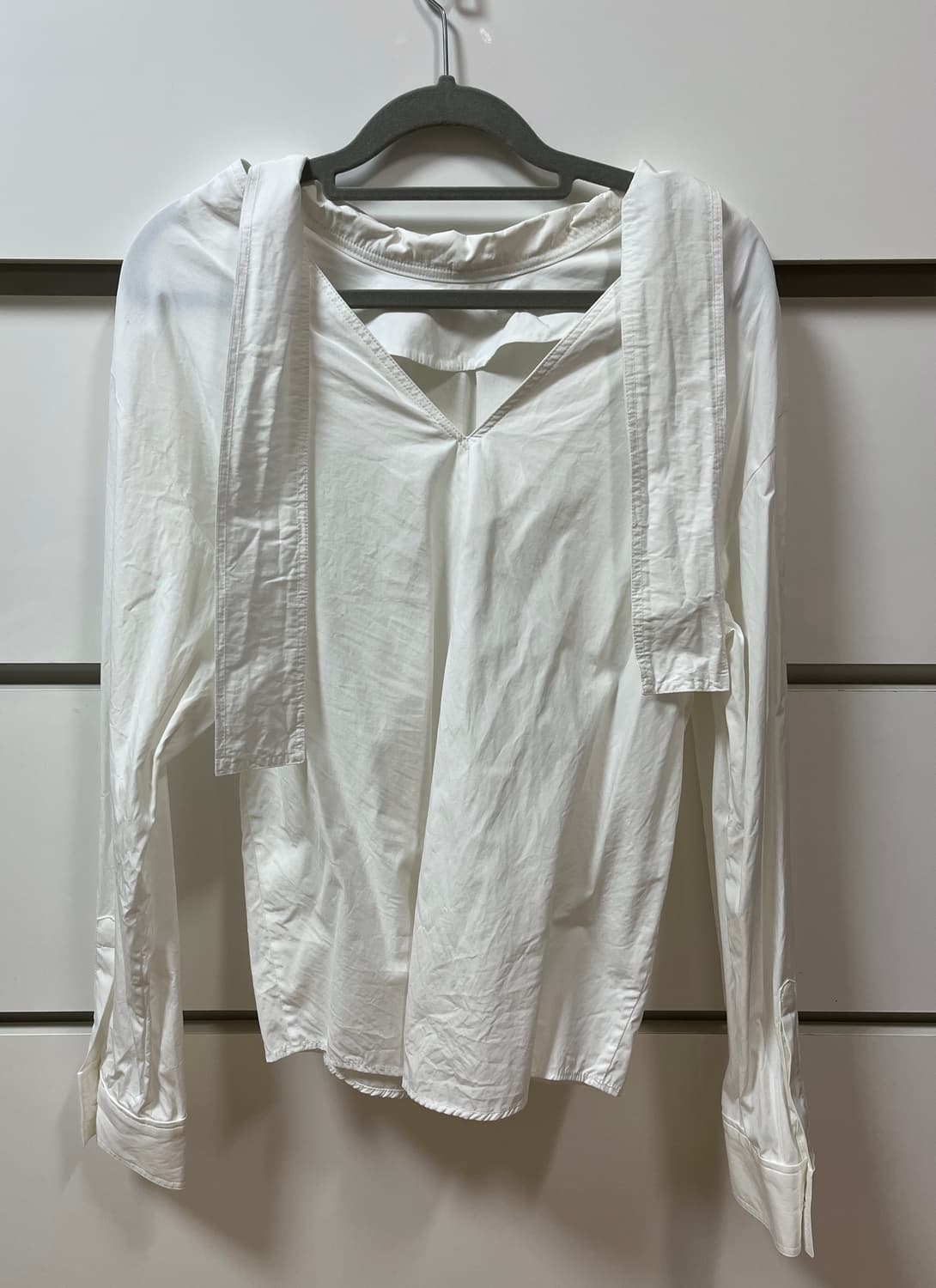 렉토 recto 스카프 셔츠_화이트 상품이미지2