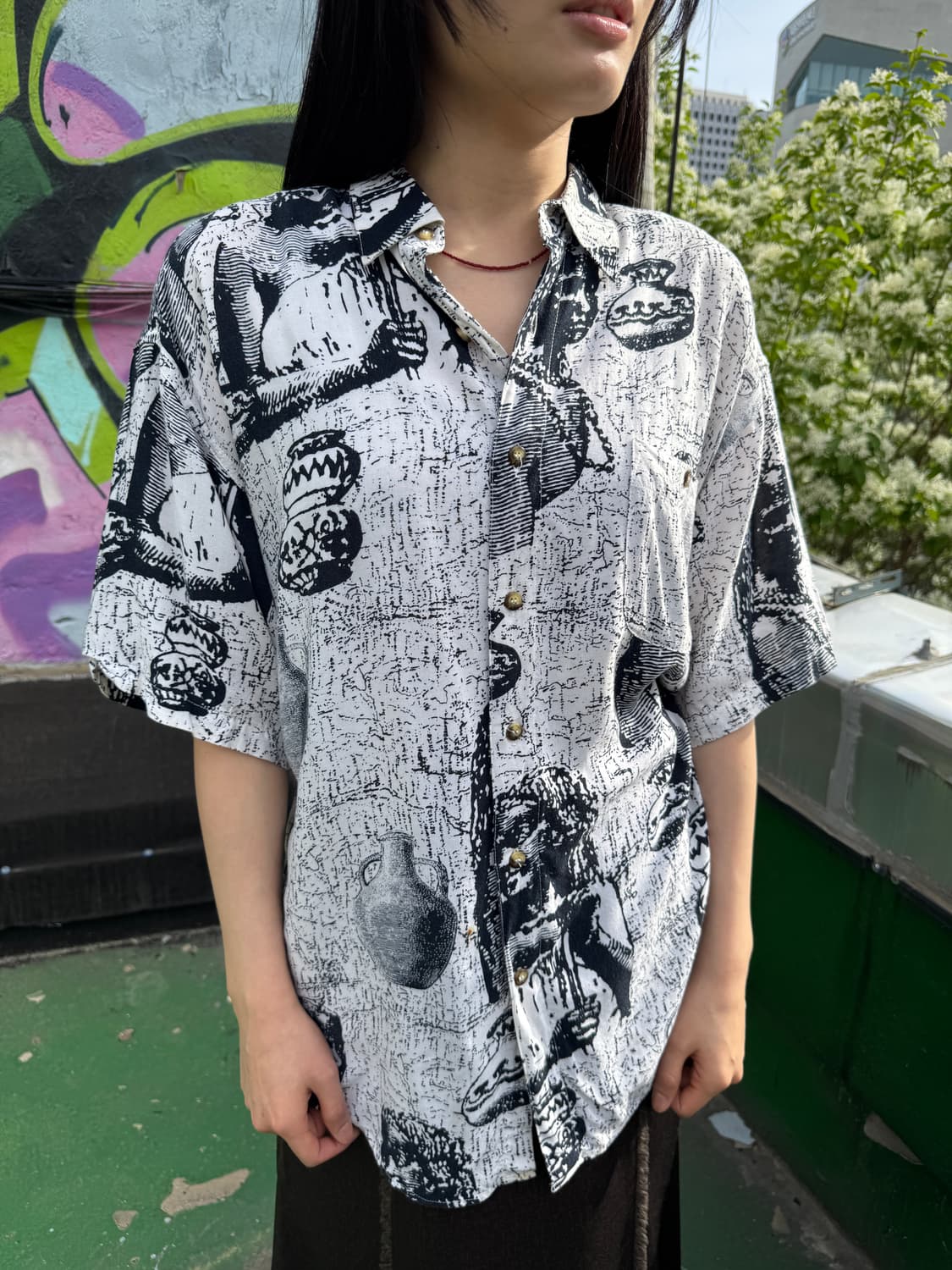 Marc daniels 도기 패턴 반팔 셔츠 상품이미지2