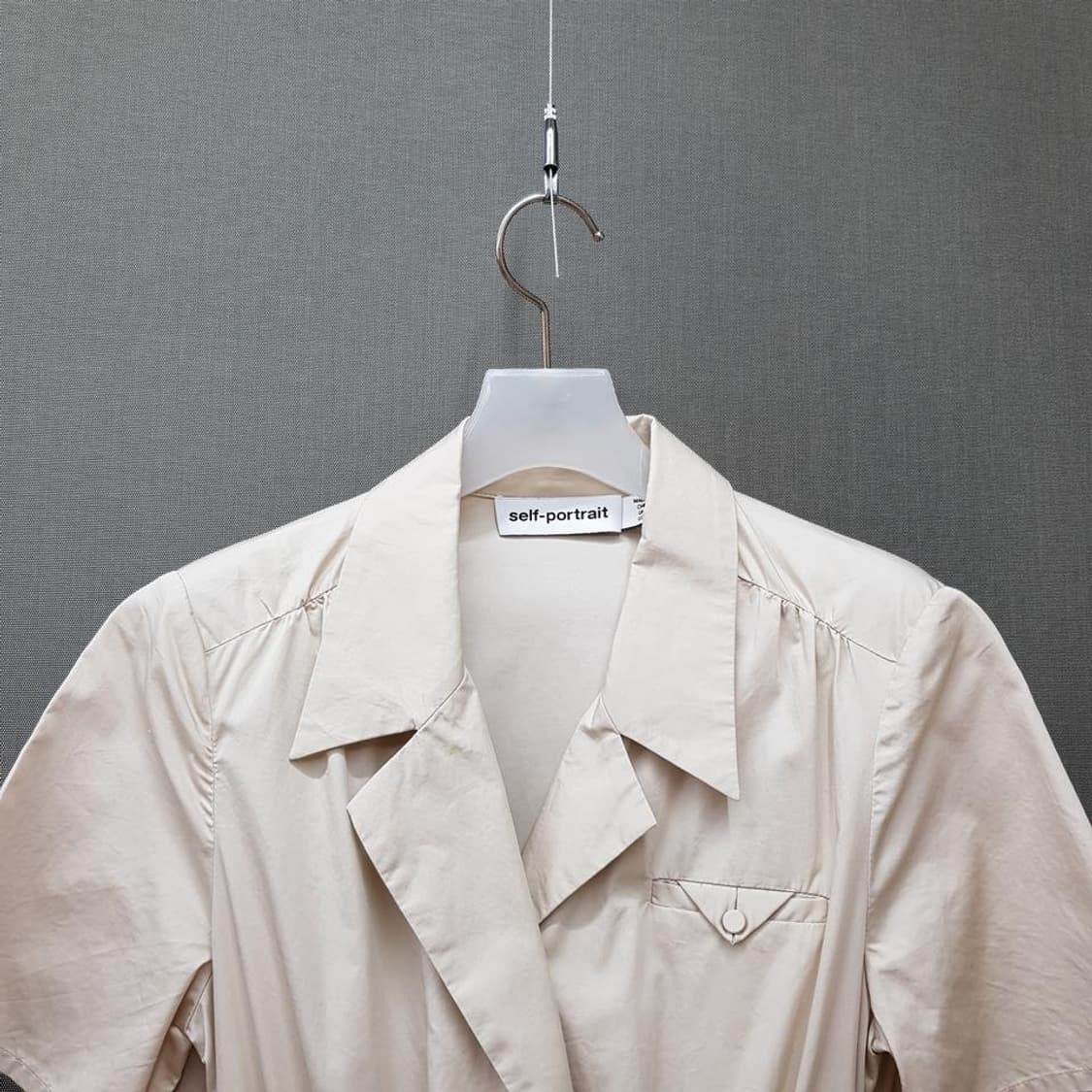 셀프포트레이트 크롭 셔츠 레이어드 원피스 2사이즈 상품이미지4