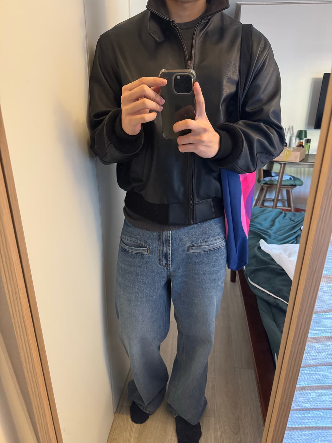 아이엘 가죽자켓 50사이즈 상품이미지3