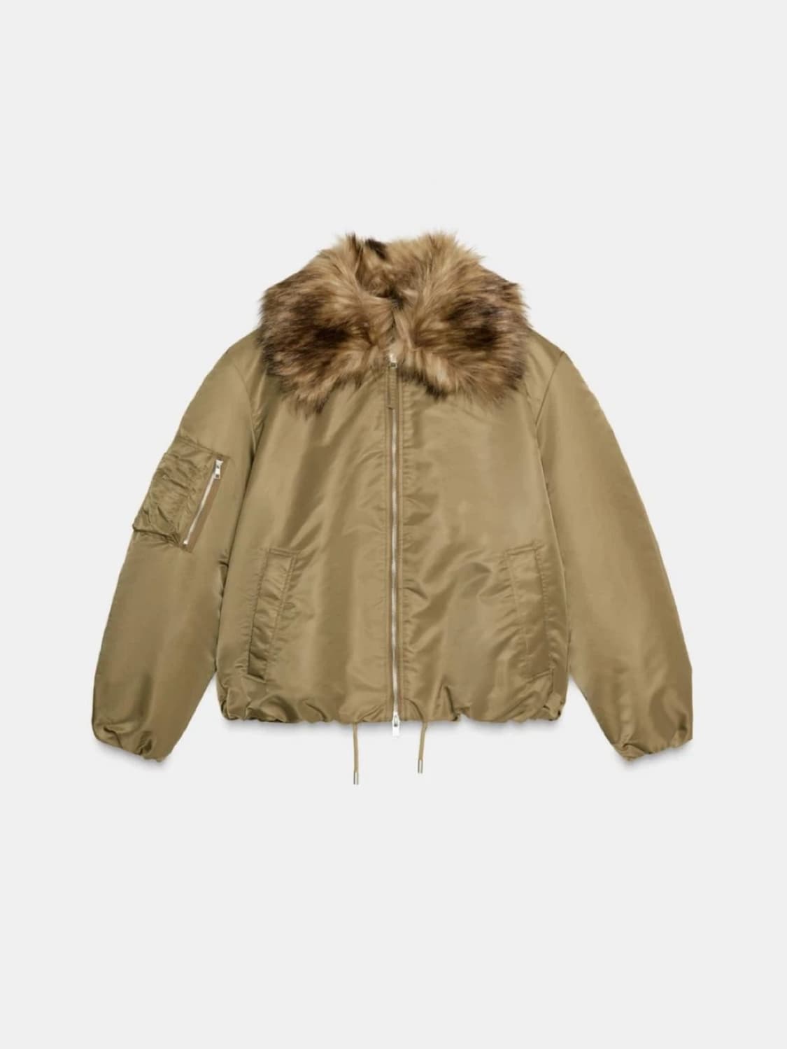 자라 퍼 칼라 봄버 재킷 S 상품이미지1