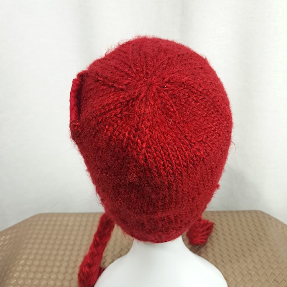 00s Adidas Red Knit Earflap Hat P1999 상품이미지4