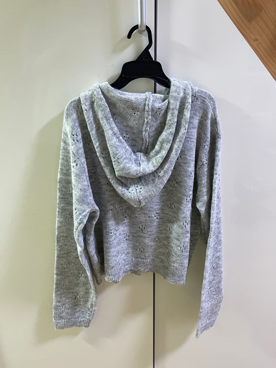 레이버러스 아일렛 펀칭 후드 니트 가디건 상품이미지2