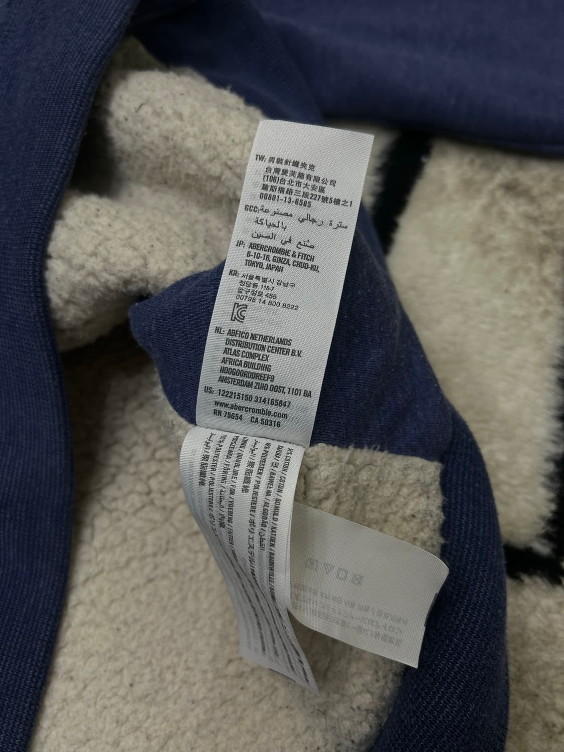 [M]아베크롬비 스펠아웃 후드집업자켓/기모/네이비블루 상품이미지6