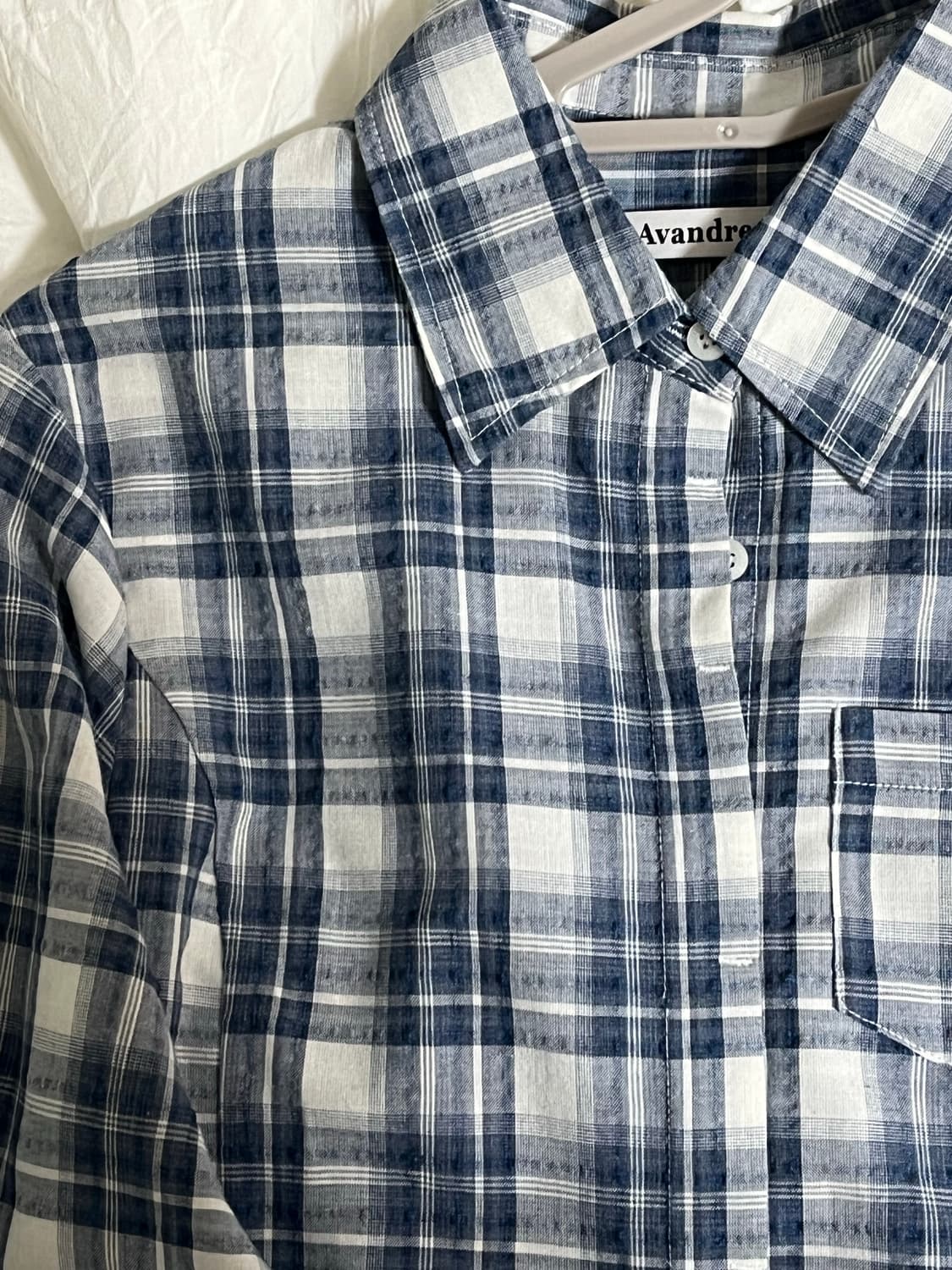 어반드레스 크롭 체크 셔츠 M 상품이미지2