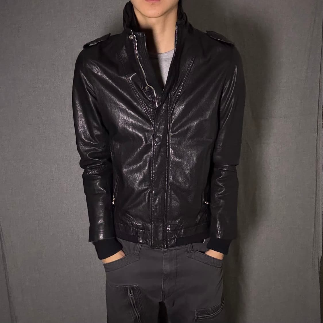 하이넥 시보리 양가죽 자켓 상품이미지3