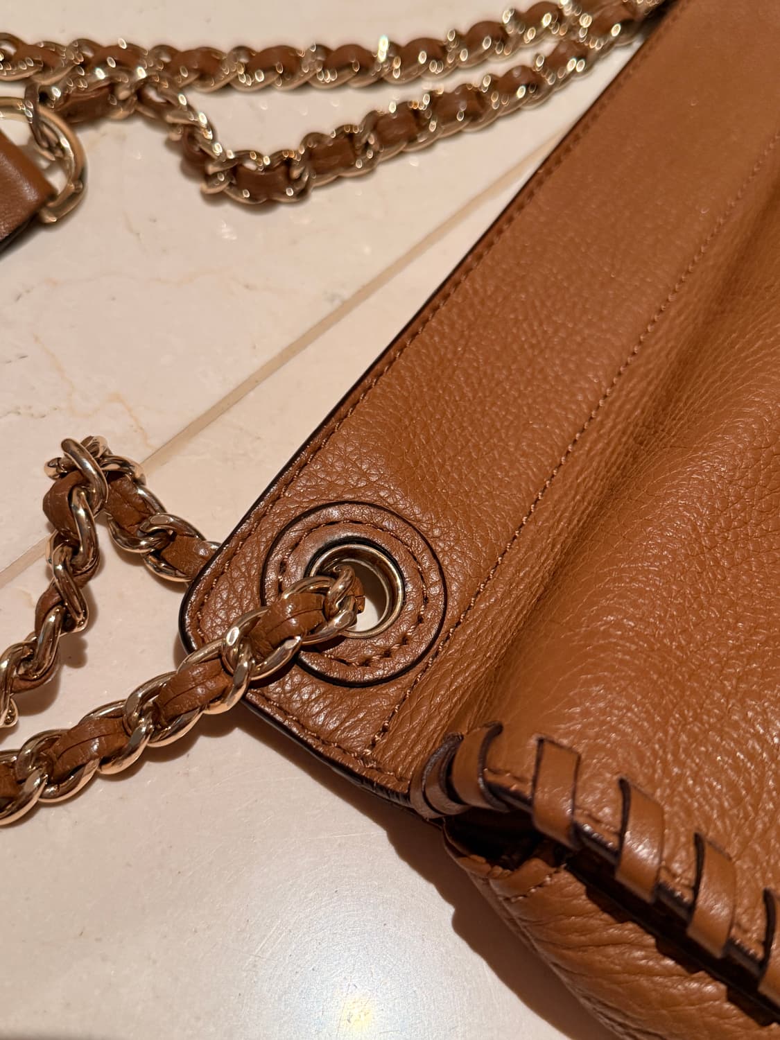 토리버치 브라운 가죽 체인 숄더백 [TORY BURCH] Brown Ma 상품이미지7