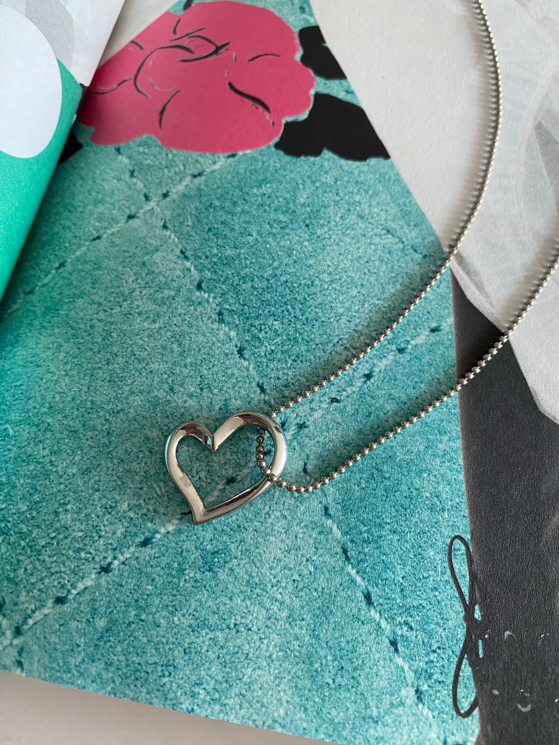 빈티지 주얼리 하트 실버톤 목걸이 상품이미지1