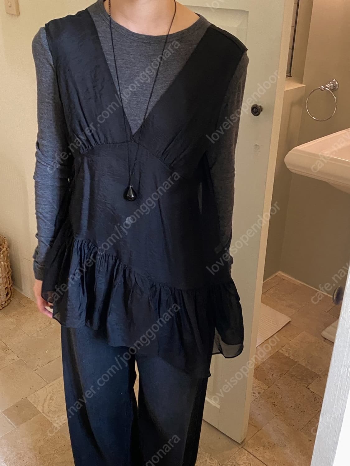 인더모드 inthemode 레이어드 프릴나시,캐롤 가디건 상품이미지5