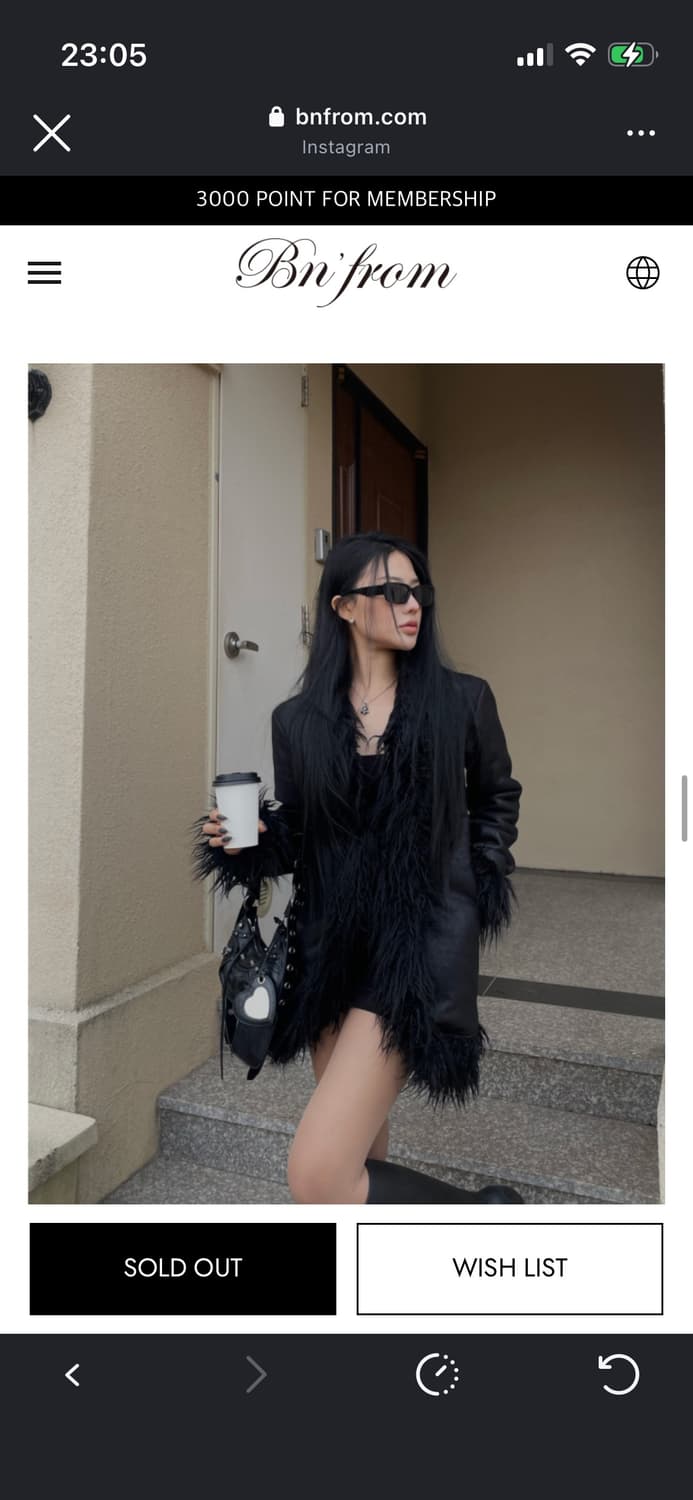 Bnfrom 비앤프롬 무스탕 코트 블랙 상품이미지3