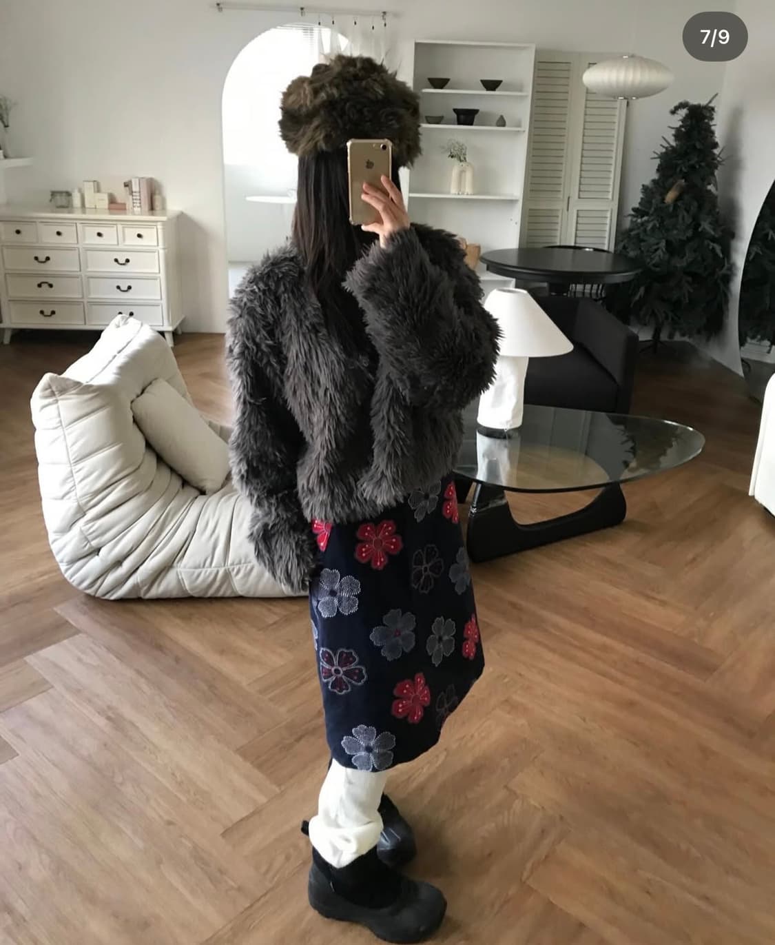 vintage fur zip-up (차콜) 상품이미지2