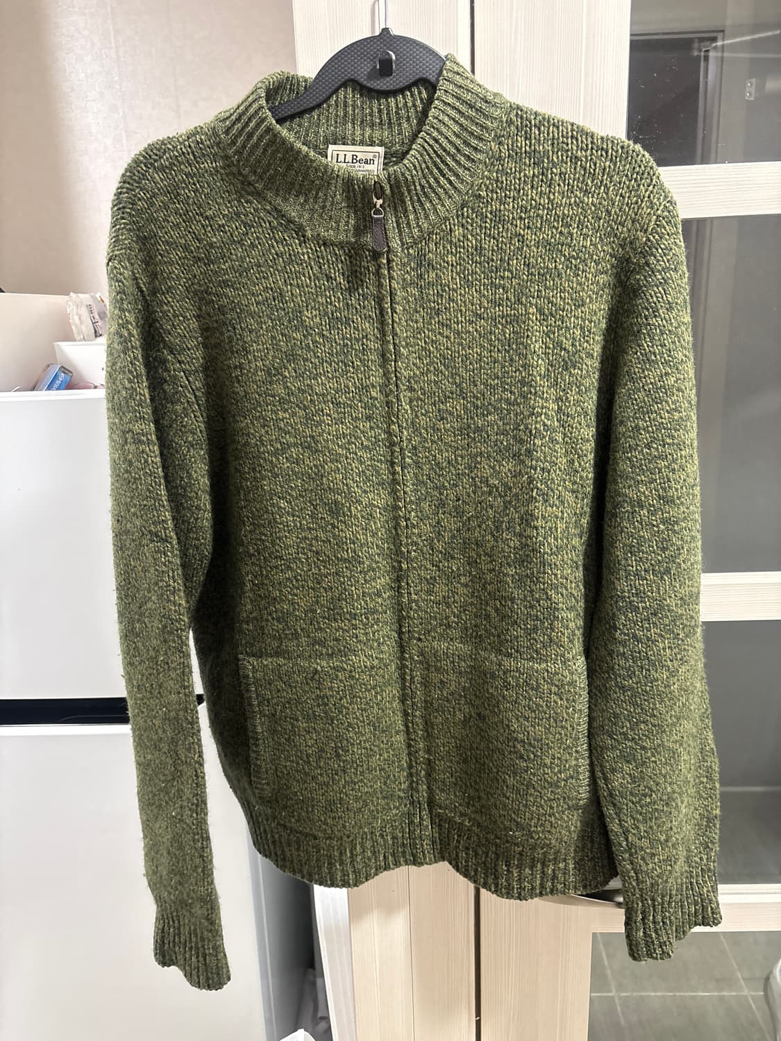 L.L.bean 엘엘빈 램스울 니트 자켓 그린 xl 상품이미지1