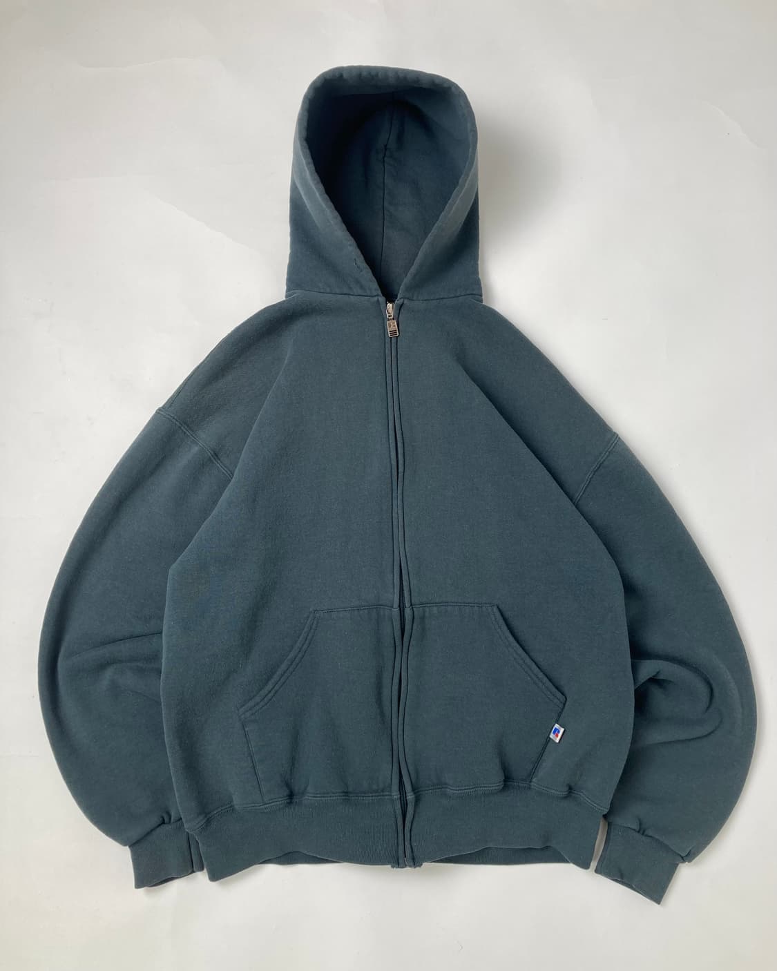 90s Russell Zip Up Hoodie (sage green) 상품이미지1