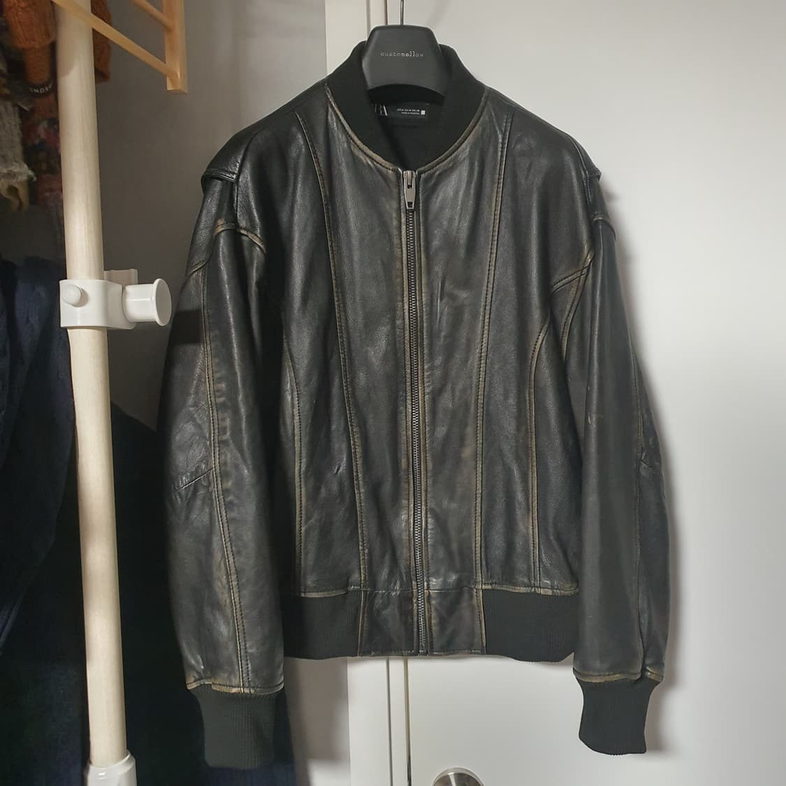 [M] 자라 빈티지 워싱 가죽 자켓 (양가죽) 상품이미지1