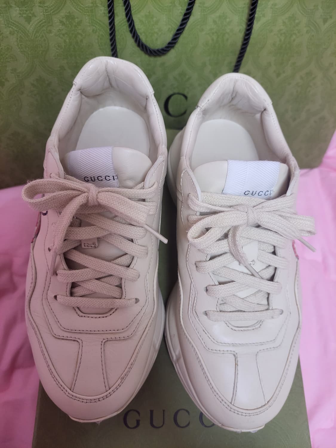 정품)급처상태좋음!구찌 애플 사과 로고 라이톤 스니커즈 키높이 운동화 상품이미지4