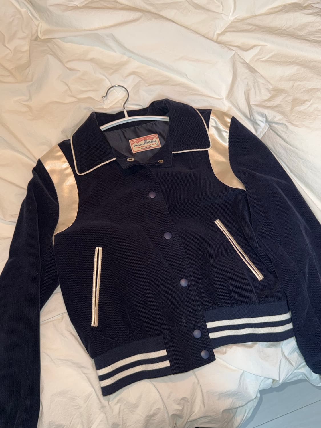 반원아틀리에 코듀로이 바시티자켓 딥네이비 M 상품이미지6