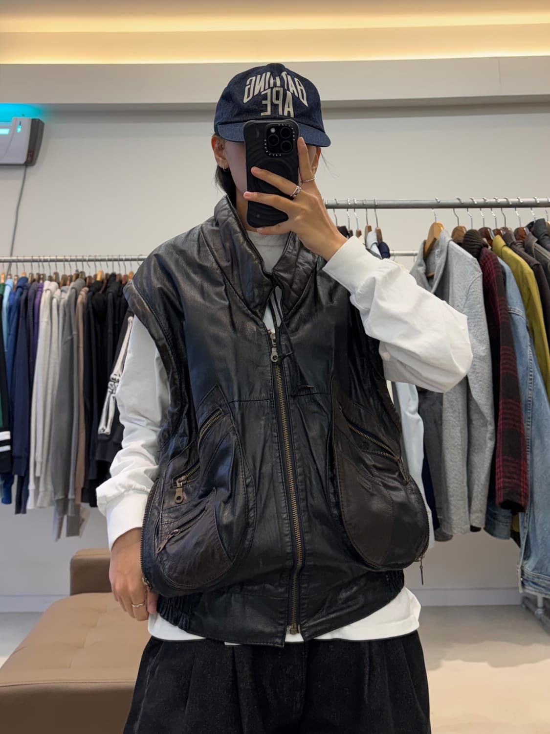 90s 펠롭스 양가죽 라이더 베스트 상품이미지6