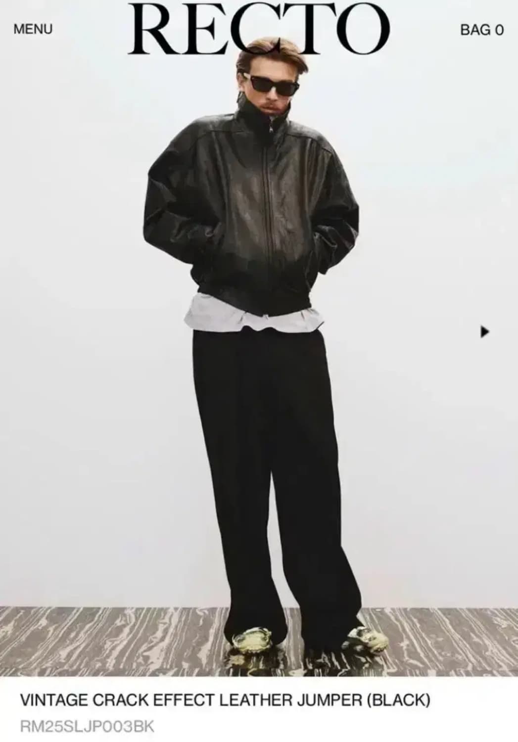 렉토 RECTO 빈티지 크랙 가죽자켓 XL 상품이미지1