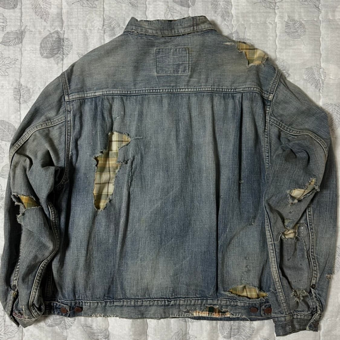 아나크로놈 체크 콤비 데님 자켓 3사이즈 상품이미지5