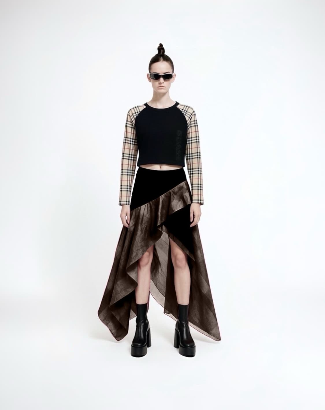 Burberry Vintage Check Sleeve Crop Top 상품이미지3