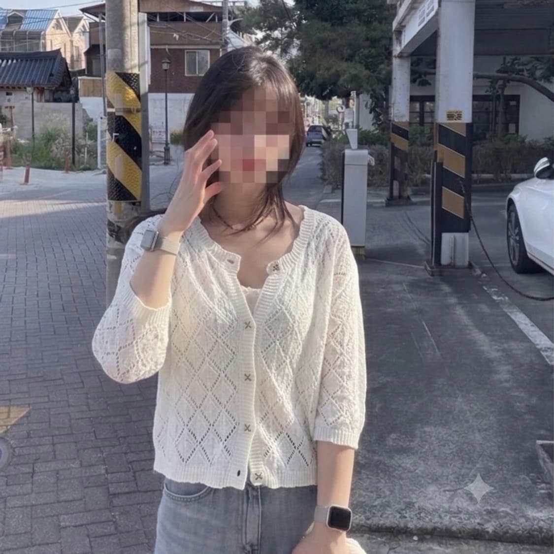 [Free] JPN 빈티지 우먼즈 7부 니트 가디건 상품이미지3