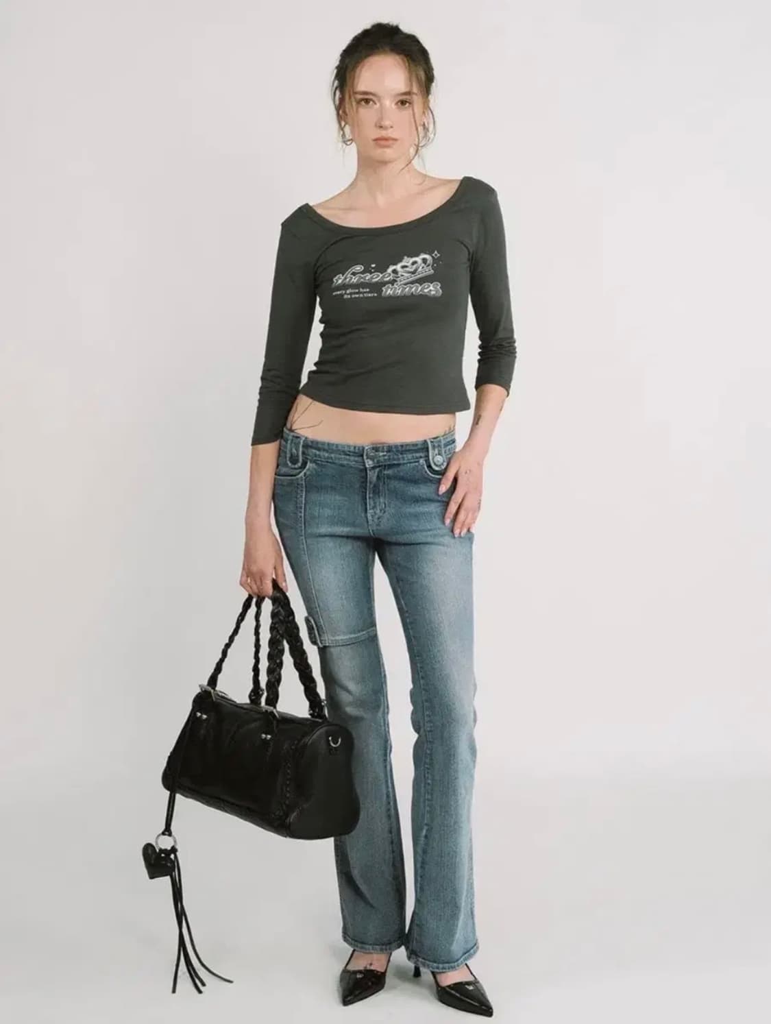 쓰리타임즈 ava 부츠컷 데님 M사이즈 미개봉 새상품 상품이미지1